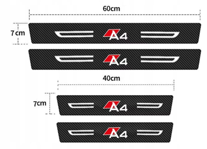 AUDI A4 NAKŁADKI OCHRONNE NAKLEJKI FOLIA NA PROGI CARBON 4szt