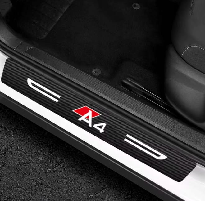 AUDI A4 NAKŁADKI OCHRONNE NAKLEJKI FOLIA NA PROGI CARBON 4szt