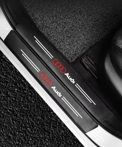 AUDI NAKŁADKI OCHRONNE NAKLEJKI FOLIA NA PROGI CARBON 4szt
