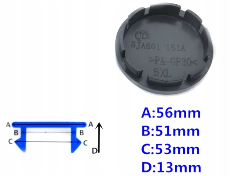 DEKIELKI KAPSLE ALUFELG 56mm/52mm 4szt