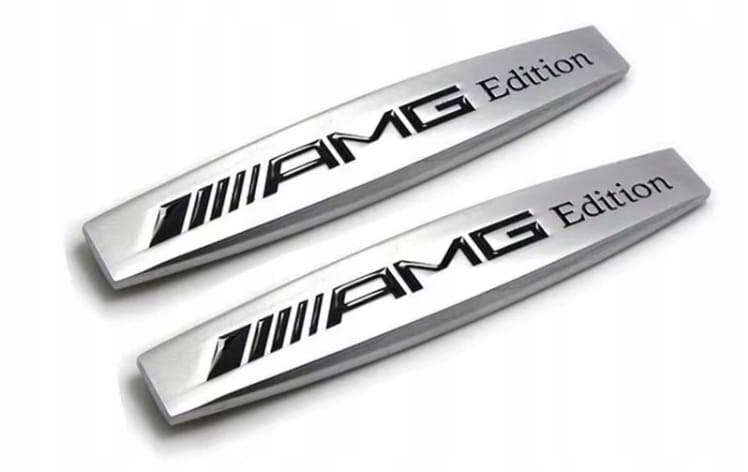 AMG EDITION EMBLEMAT ZNACZEK NAKLEJKA LOGO NA BŁOTNIKI ZDERZAK 2szt.