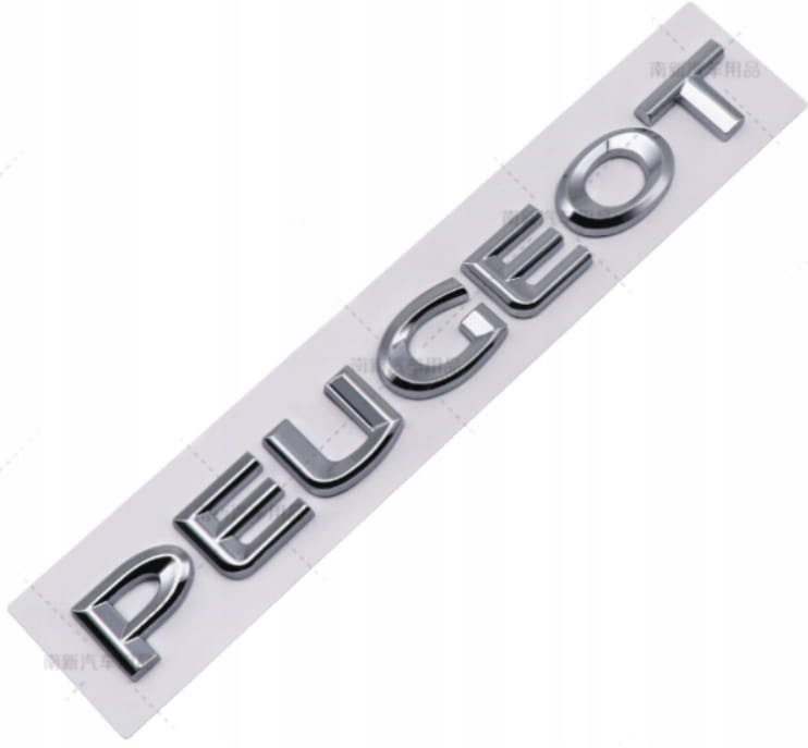 PEUGEOT EMBLEMAT ZNACZEK LITERKI NAKLEJKA NAPIS NA KLAPĘ TYŁ 190mmX20mm