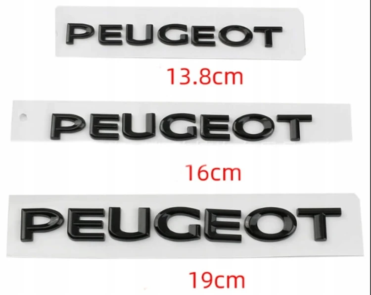 PEUGEOT EMBLEMAT ZNACZEK LITERKI NAKLEJKA NAPIS NA KLAPĘ TYŁ 190mmX20mm
