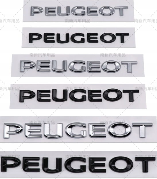 PEUGEOT EMBLEMAT ZNACZEK LITERKI NAKLEJKA NAPIS NA KLAPĘ TYŁ 190mmX20mm
