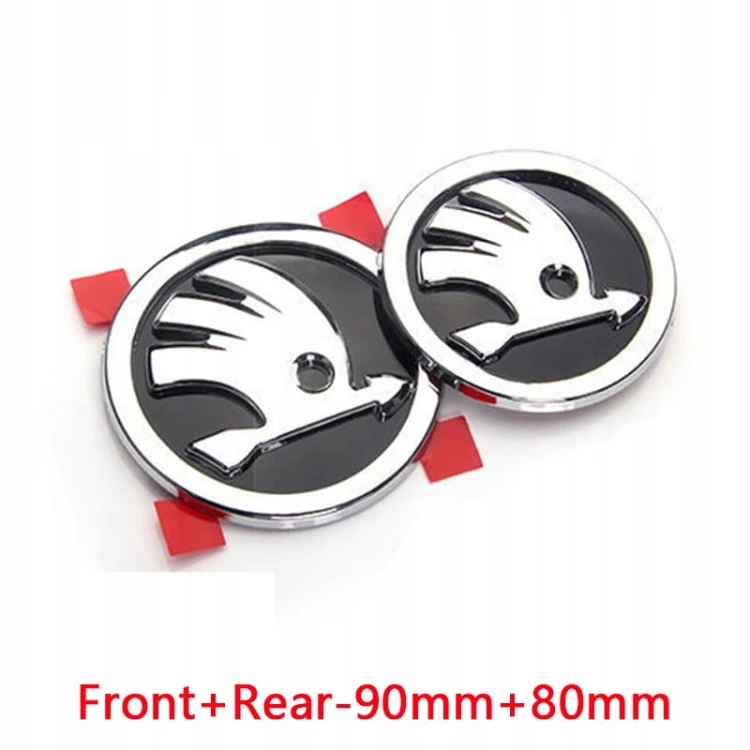 SKODA FABIA III EMBLEMAT ZNACZEK LOGO PRZÓD + TYŁ 80mm + 90mm