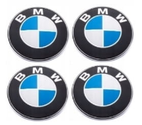 BMW NAKLEJKI LOGO EMBLEMATY ZNACZKI 60MM ALUMINIOWE 4SZT.