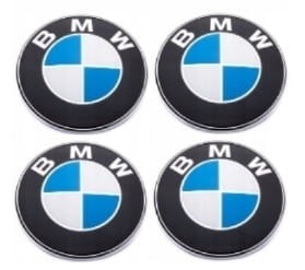 BMW NAKLEJKI LOGO EMBLEMATY ZNACZKI 60MM ALUMINIOWE 4SZT.