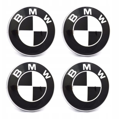 BMW NAKLEJKI LOGO EMBLEMATY ZNACZKI 64MM ALUMINIOWE 4SZT.