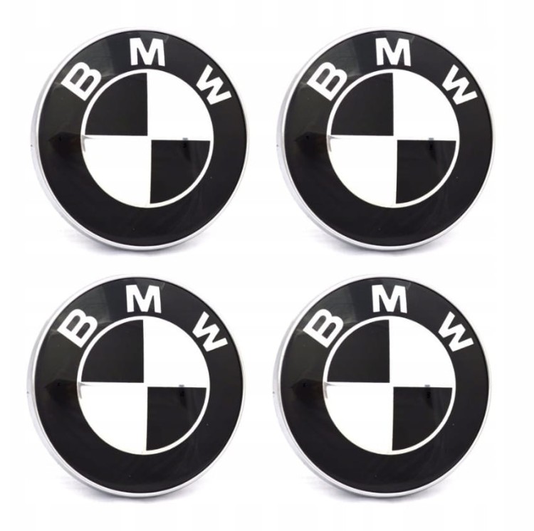 BMW NAKLEJKI LOGO EMBLEMATY ZNACZKI 64MM ALUMINIOWE 4SZT.