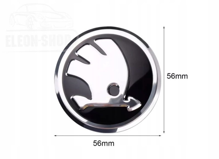 SKODA NAKLEJKI EMBLEMATY LOGO ZNACZKI ALUMINIUM 56mm 4szt