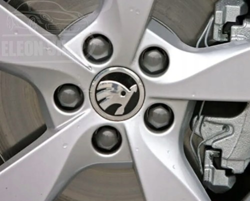 SKODA ZNACZKI NAKLEJKI EMBLEMATY LOGO ALUMINIOWE 60mm 4 szt.