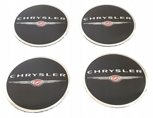 CHRYSLER NAKLEJKI 56mm EMBLEMATY  ALUMINIOWE 4szt.