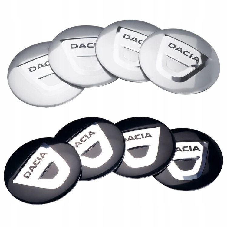 DACIA LOGO NAKLEJKI EMBLEMAT 56mm ALUMINIOWY 4szt