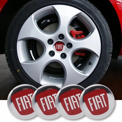 FIAT NAKLEJKI 60mm EMBLEMATY ZNACZKI LOGO ALUMINIOWE 4szt