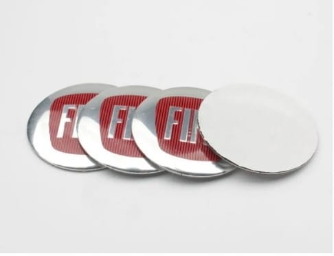 FIAT NAKLEJKI 60mm EMBLEMATY ZNACZKI LOGO ALUMINIOWE 4szt