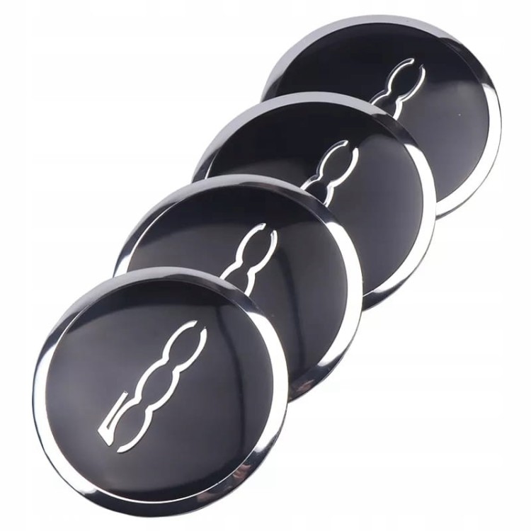 FIAT 500 NAKLEJKI 56mm EMBLEMAT ZNACZKI ALUMINIOWE 4szt.