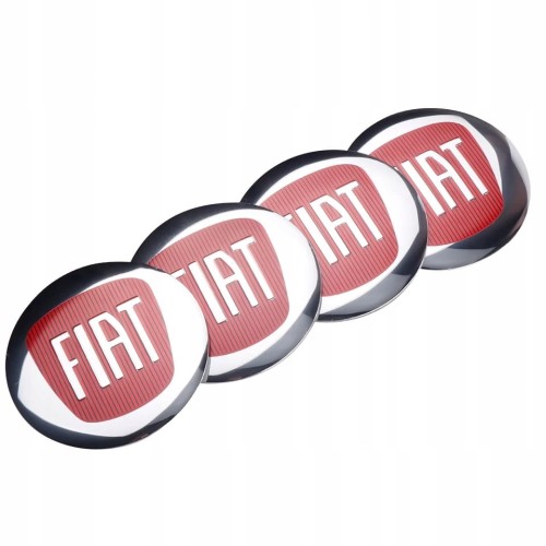 FIAT NAKLEJKI 56mm EMBLEMATY ZNACZKI ALUMINIOWE 4szt