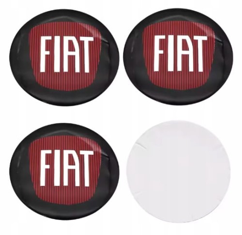 FIAT NAKLEJKI 60mm EMBLEMATY ZNACZKI ALUMINIOWE 4szt.