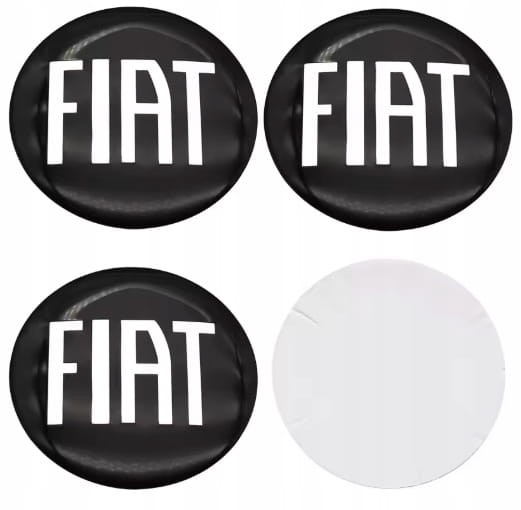FIAT NAKLEJKI 56mm EMBLEMATY ZNACZKI  ALUMINIOWE 4szt