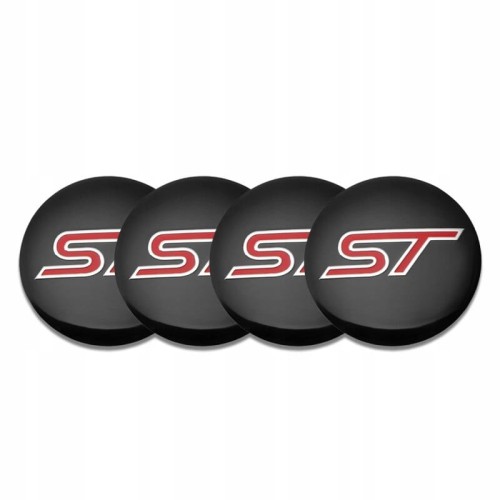 FORD ST NAKLEJKI  56mm EMBLEMATY ZNACZKI  ALUMINIOWE 4szt.