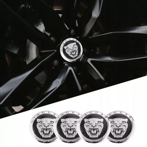 JAGUAR  NAKLEJKI 64mm  EMBLEMATY ZNACZKI ALUMINIOWE 4szt.