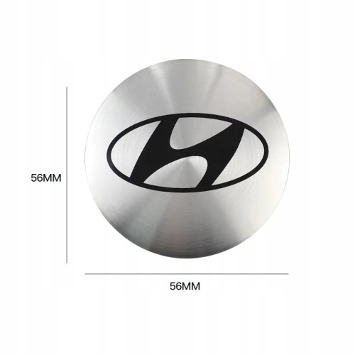 HYUNDAI NAKLEJKI 56mm EMBLEMATY ZNACZKI LOGO ALUMINIOWE 4szt