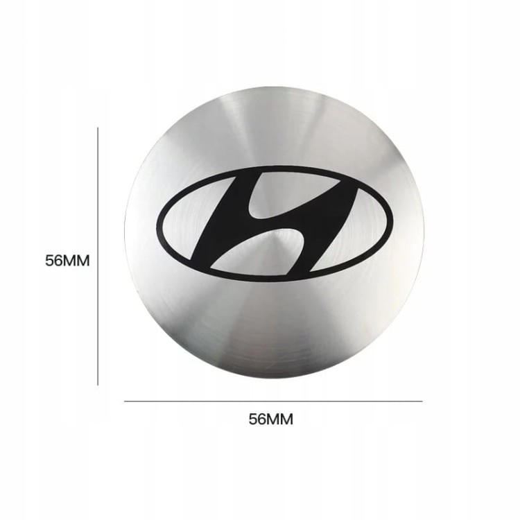HYUNDAI NAKLEJKI 56mm EMBLEMATY ZNACZKI LOGO ALUMINIOWE 4szt