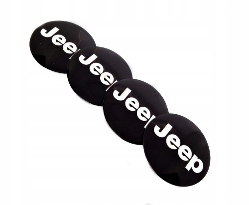 JEEP NAKLEJKI  60mm ZNACZKI EMBLEMATY LOGO ALUMINIOWE NA DEKIELKI 4szt.