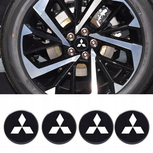 MITSUBISHI NAKLEJKI 56mm ALUMINIOWE ZNACZKI EMBLEMATY 4szt.