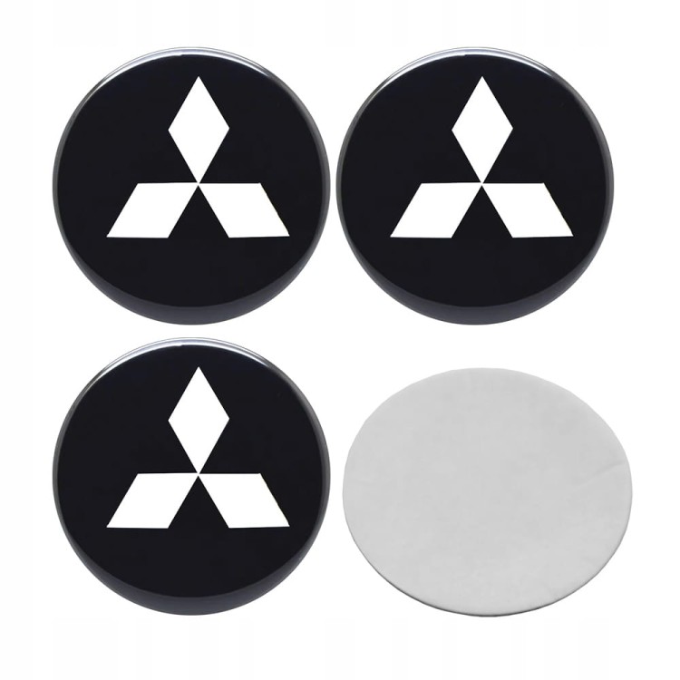 MITSUBISHI NAKLEJKI 56mm ALUMINIOWE ZNACZKI EMBLEMATY 4szt.