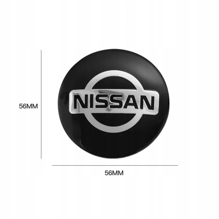 NISSAN NAKLEJKI 56mm EMBLEMATY ZNACZKI  ALUMINIOWE 4szt.