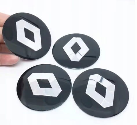 RENAULT NAKLEJKI 60mm ZNACZKI EMBLEMATY ALUMINIOWE 4szt.