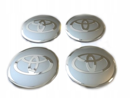 TOYOTA NAKLEJKI 56mm EMBLEMATY ZNACZKI ALUMINIOWE 4szt.
