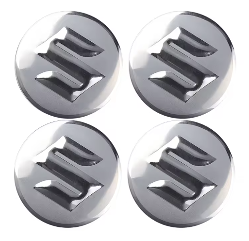 SUZUKI NAKLEJKI  56mm  EMBLEMATY ZNACZKI ALUMINIOWE NA DEKIELKI 4szt