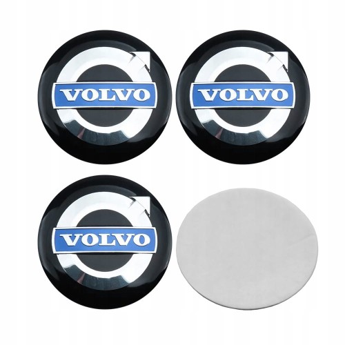 VOLVO NAKLEJKI 56mm ZNACZKI EMBLEMATY LOGO NA KOŁPAKI DEKIELKI 4szt