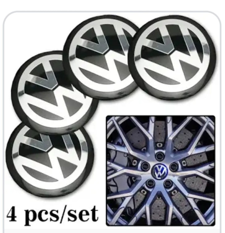 VW VOLKSWAGEN NAKLEJKI EMBLEMATY ZNACZKI LOGO 56mm 4SZT