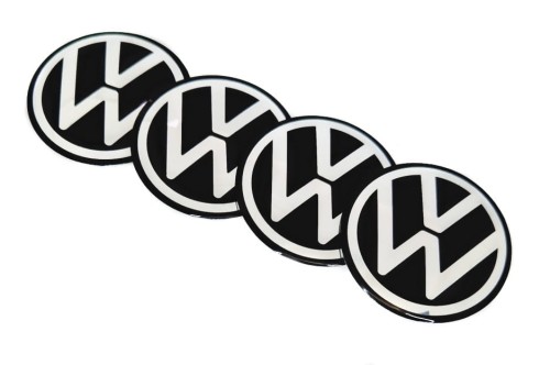 VW VOLKSWAGEN NAKLEJKI EMBLEMATY ZNACZKI LOGO 56mm 4SZT