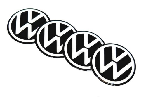 VOLKSWAGEN  NAKLEJKI EMBLEMATY VW ZNACZKI 56MM NOWE LOGO 4 SZT.