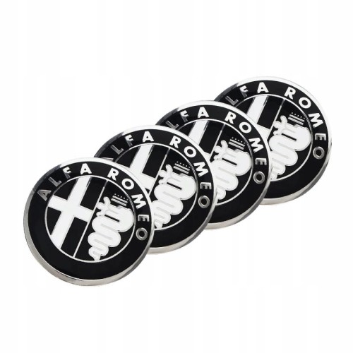 ALFA ROMEO NAKLEJKI EMBLEMATY ZNACZKI 56mm 4SZT ALUMINIOWE