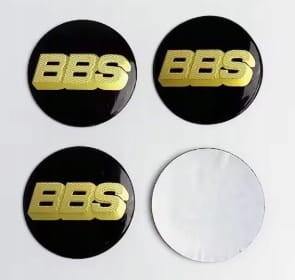 BBS  NAKLEJKI EMBLEMATY ZNACZKI LOGO 65mm ALUMINIOWE 4szt.