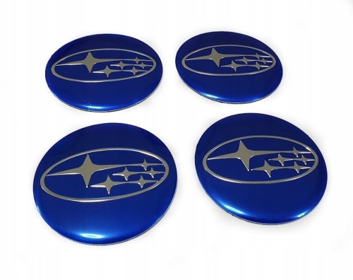 SUBARU 4 NAKLEJKI EMBLEMAT ZNACZKI ALUMINIOWE 56mm