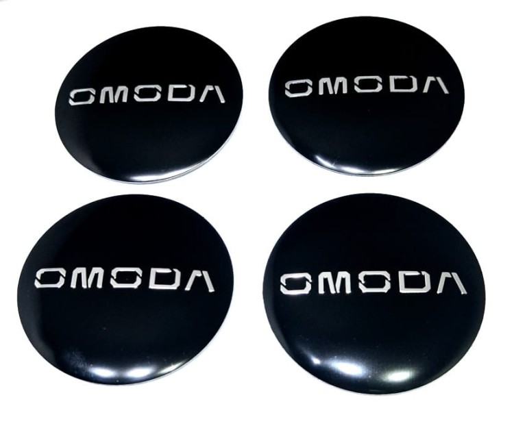 OMODA LOGO NAKLEJKI EMBLEMATY ZNACZKI 56mm ALUMINIOWE 4szt