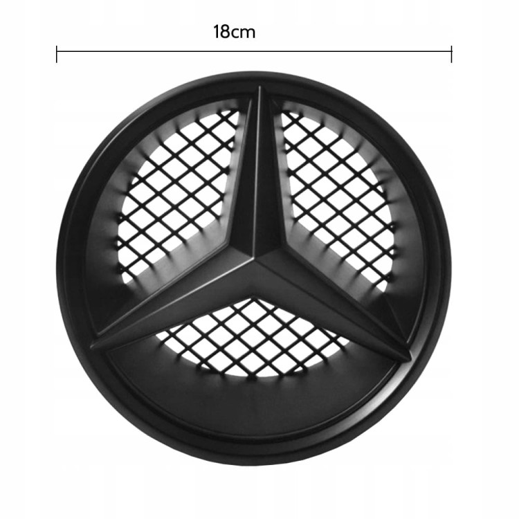 MERCEDES W204 W245 C204 C207 EMBLEMAT GWIAZDA W GRILL 185mm CZARNY POŁYSK