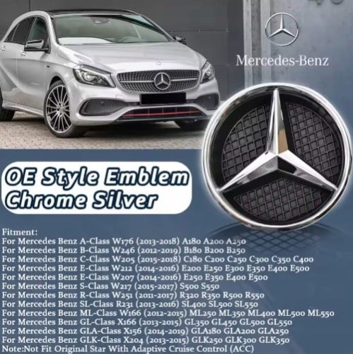 MERCEDES W205 W246 W176 W207 W166 W212 VIANO EMBLEMAT GWIAZDA W GRILL 185mm