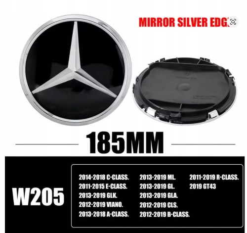 MERCEDES W205 W246 W176 W207 W166 W212 VIANO EMBLEMAT GWIAZDA W GRILL 185mm