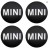 MINI ZNACZKI NAKLEJKI EMBLEMATY LOGO ALUMINIOWE 56mm 4 szt.
