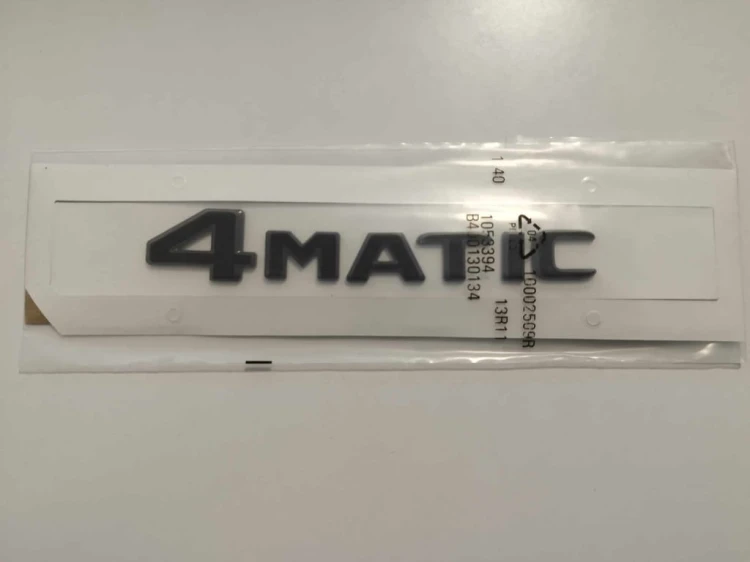 MERCEDES 4MATIC EMBLEMAT NAPIS NAKLEJKA ZNACZEK CZARNY POŁYSK