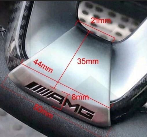 MERCEDES AMG EMBLEMAT ZNACZEK LOGO NAKLEJKA NA KIEROWNICĘ 50mm
